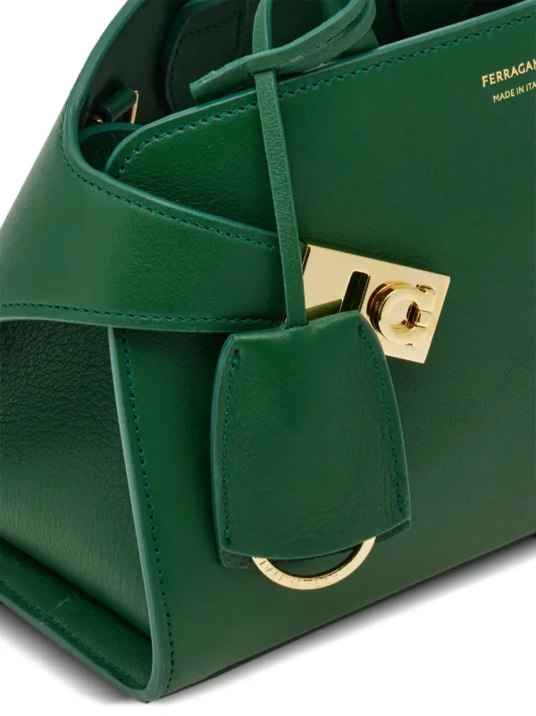 Ferragamo Mini Hug Leather Tote Bag | Green | FARFETCH