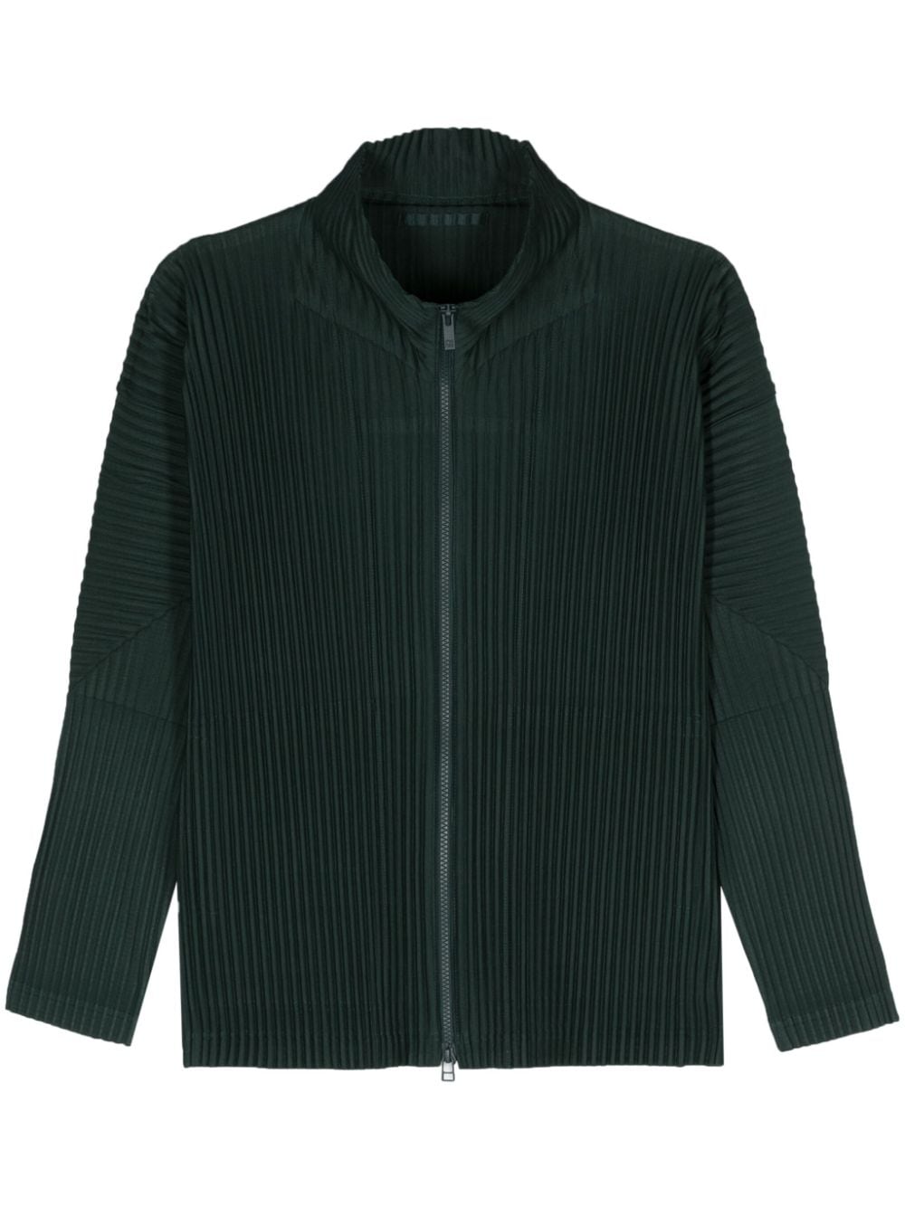 Issey Miyake Color Pleats Zip-up Jacket In Grün