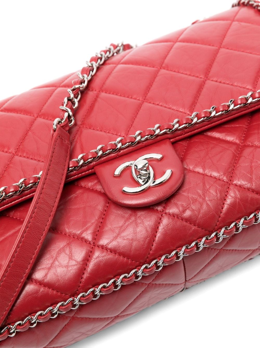 Pre-owned Chanel Running Chain 单肩包（2020年典藏款） In Red