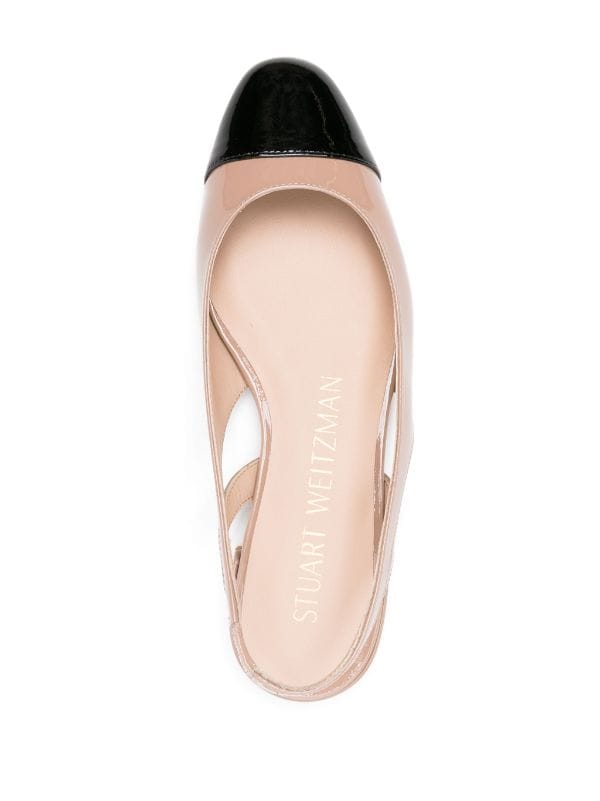 Stuart Weitzman Sleek Slingback Leather Ballerina Shoes - Farfetch