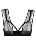 Maison Close sheer mesh-panelled bra - Black