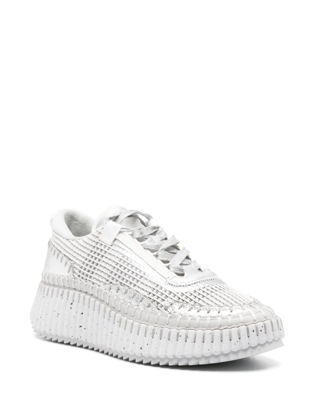 Shop Chloé Nama 50mm Platform Sneakers In Silver