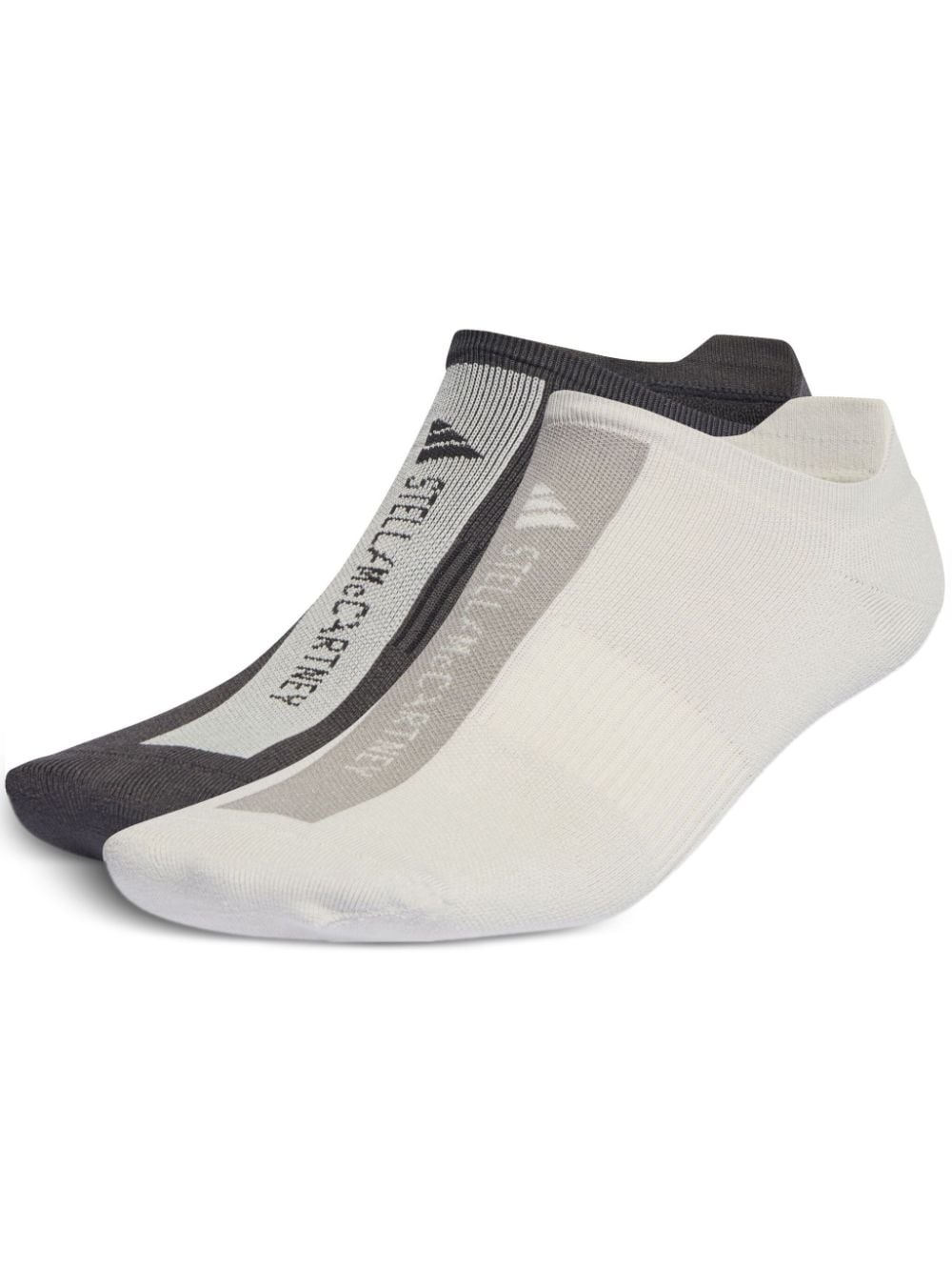 Adidas By Stella Mccartney Logo Intarsia-knit Socks (pack Of Two) In White