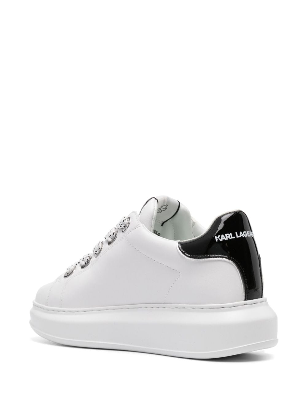 Shop Karl Lagerfeld K/ikonic Kapri Leather Sneakers In White