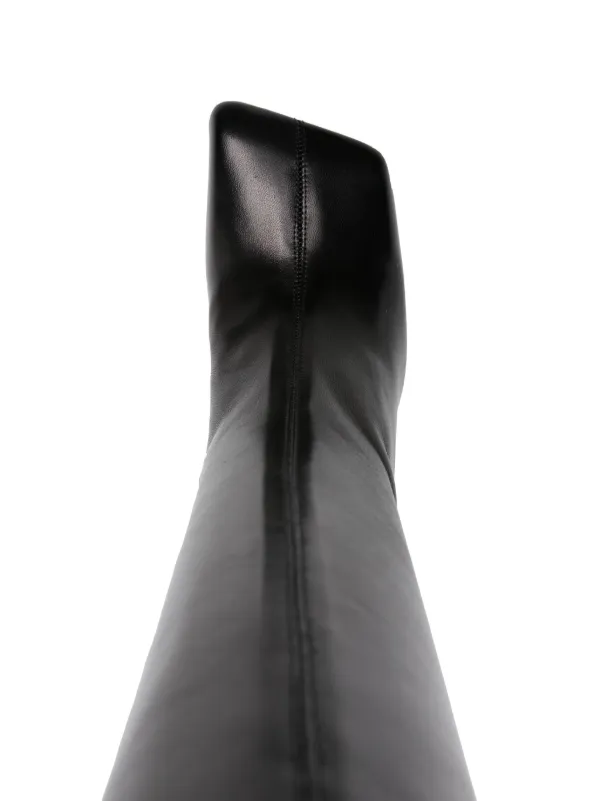 Amina black 2024 leather boots