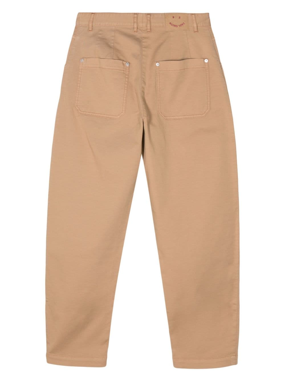 Shop Ps By Paul Smith Twill Tapered-leg Trousers In Brown