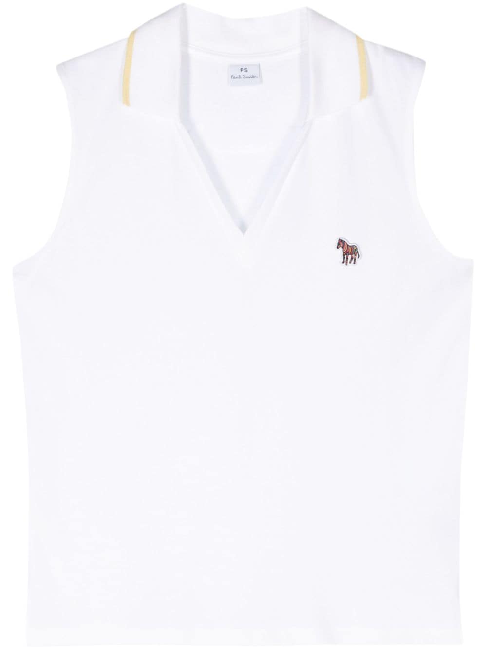 Shop Ps By Paul Smith Zebra-appliqué Polo Vest In White