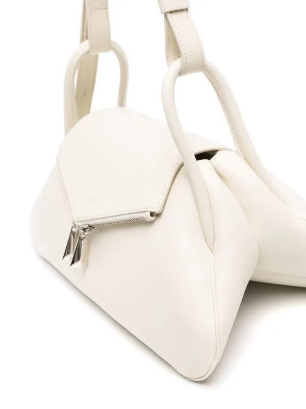 Amina Muaddi Gemini Leather Shoulder Bag | Neutrals | FARFETCH
