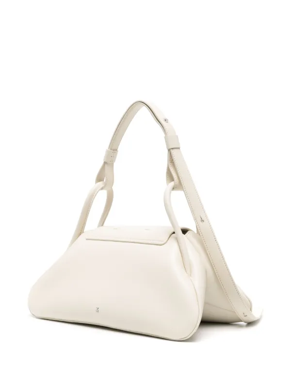 AMINA MUADDI GEMININAPPAALMONDSILVER 関税送料込 Gemini Flat Shoulder Bag Black Nappa And Silver Hardware