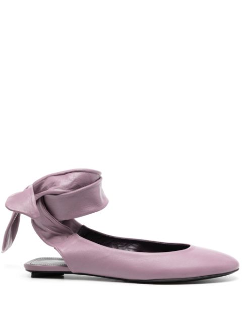 The Attico Cloe leather ballerina shoes