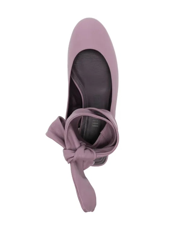 The Attico Cloe Leather Ballerina Shoes | Purple | FARFETCH