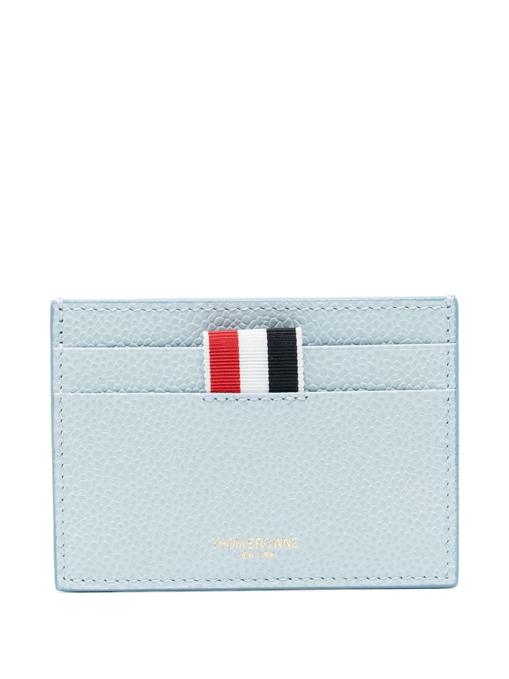 Thom Browne grosgrain-tab leather cardholder - Blue