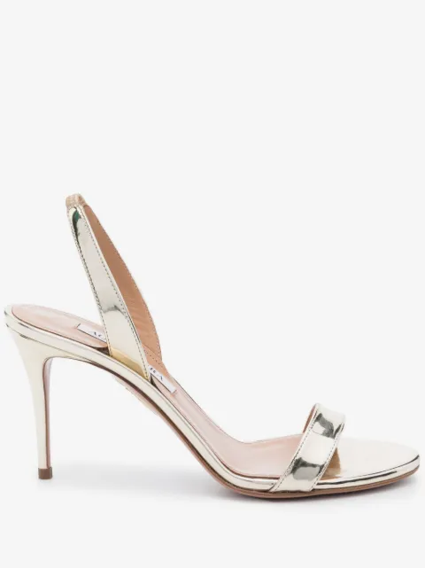 Aquazzura So Nude metallic-effect slingback sandals