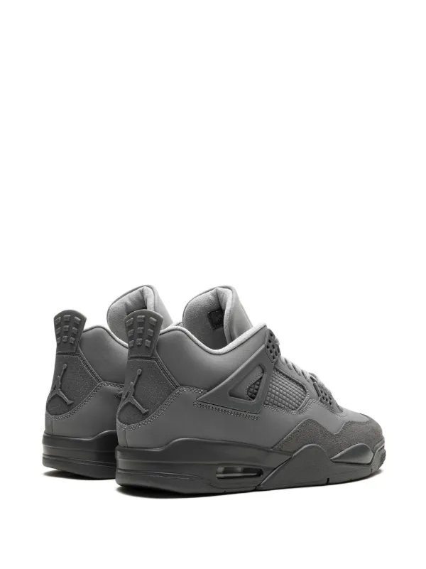 Jordan Air Jordan 4 Wet Cement sneakers unisex Rubber Fabric Artificial Leather Suede Smooth Leather 9.5 Grey