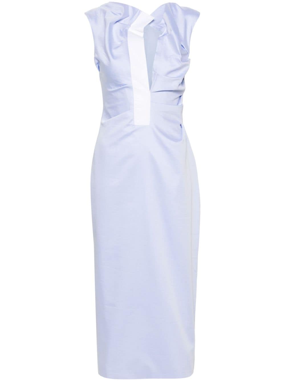 16arlington Salmson Ruched Midi Dress In Blue