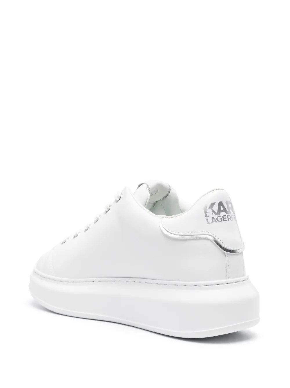 Shop Karl Lagerfeld Kapri Leather Sneakers In White