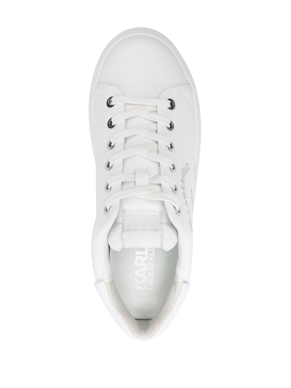 Shop Karl Lagerfeld Kapri Leather Sneakers In White