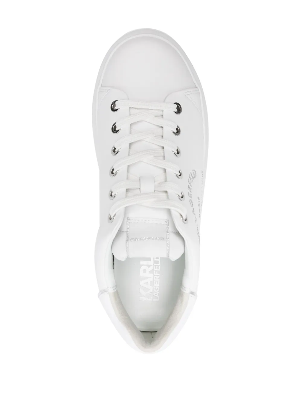 Shop Karl Lagerfeld Kapri Leather Sneakers In White