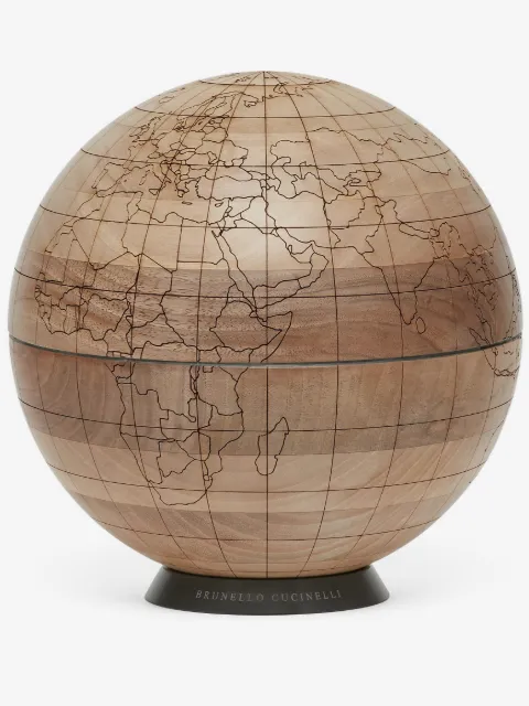 Brunello Cucinelli engraved wooden globe