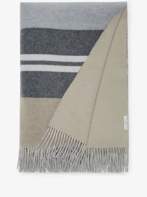 Brunello Cucinelli colour-block cashmere blanket