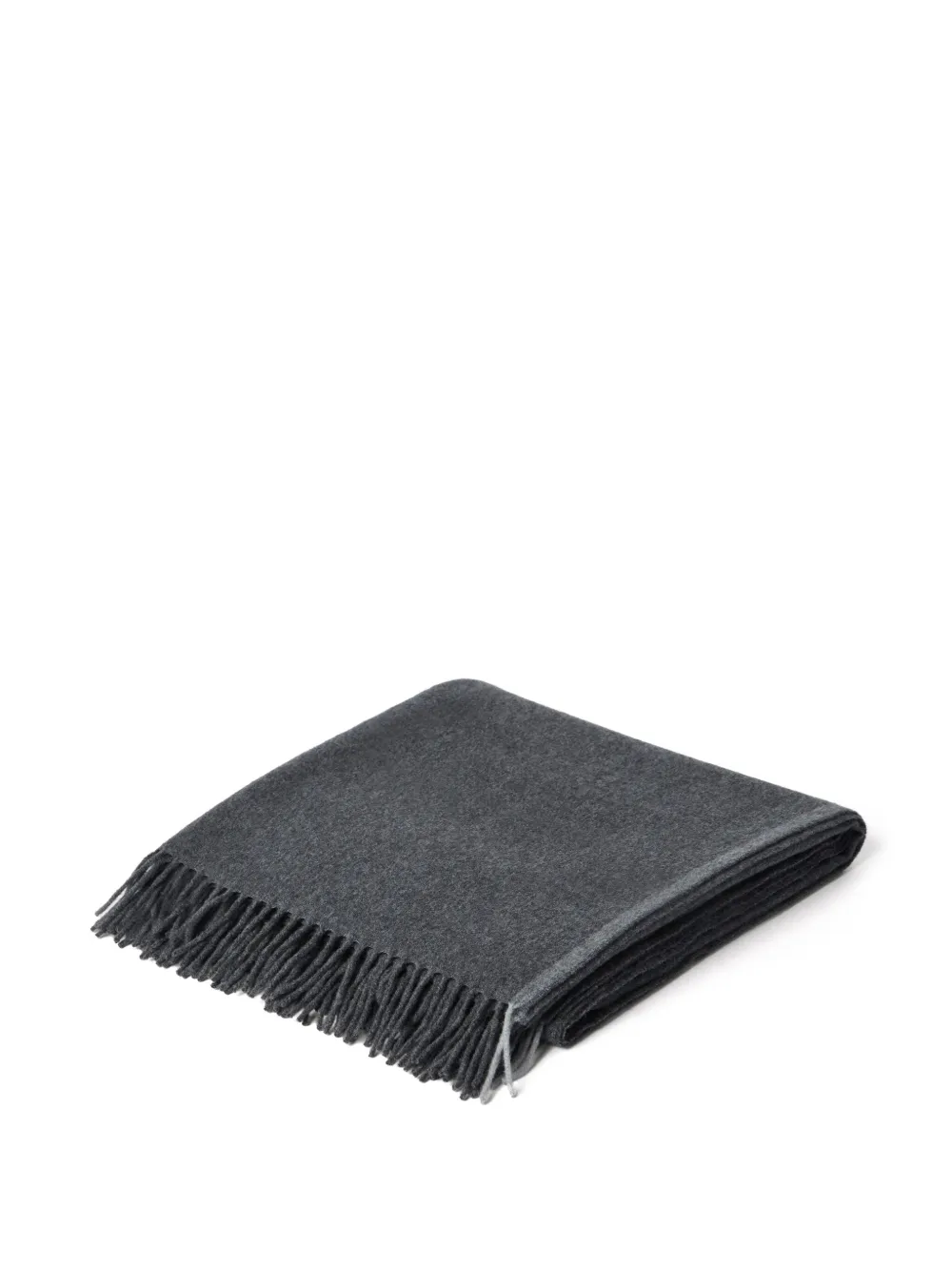 Shop Brunello Cucinelli Fringed Cashmere Throw In Grey