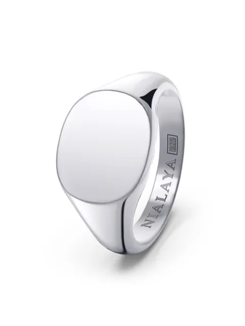 Nialaya Jewelry logo-engraved signet ring