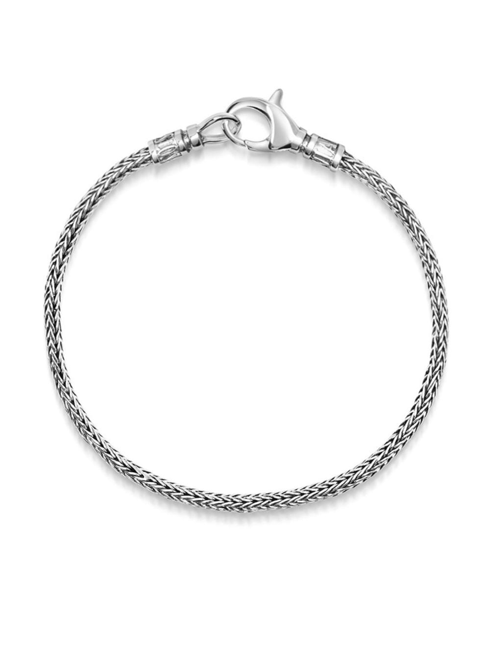 Nialaya Jewelry Logo-bead Chain Bracelet In Silver