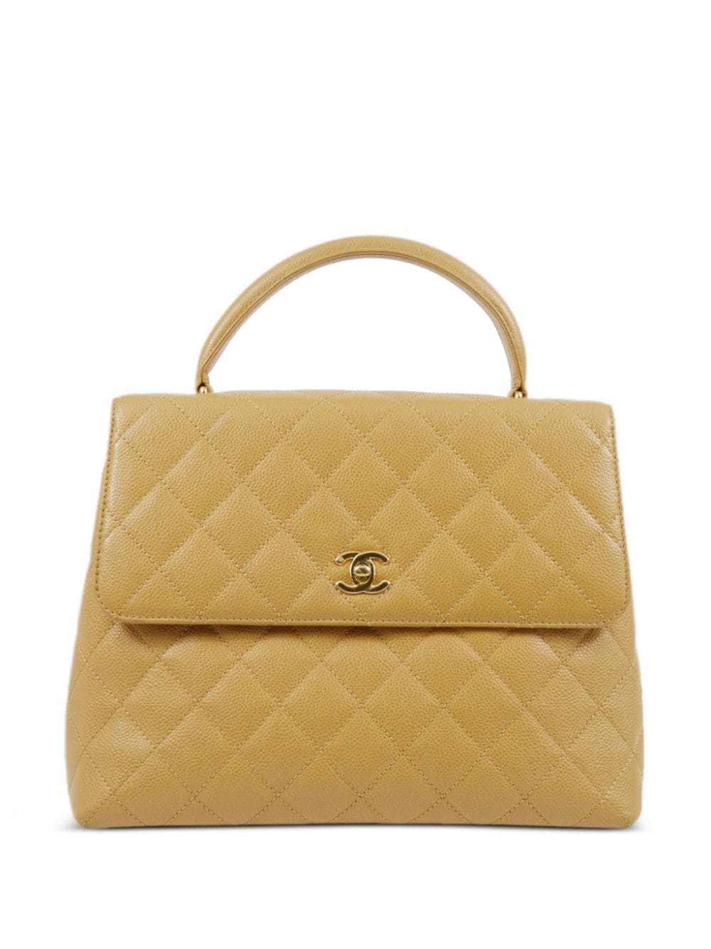 Pre-owned Chanel 2005 Medium Cc Turn-lock Handbag In Yellow