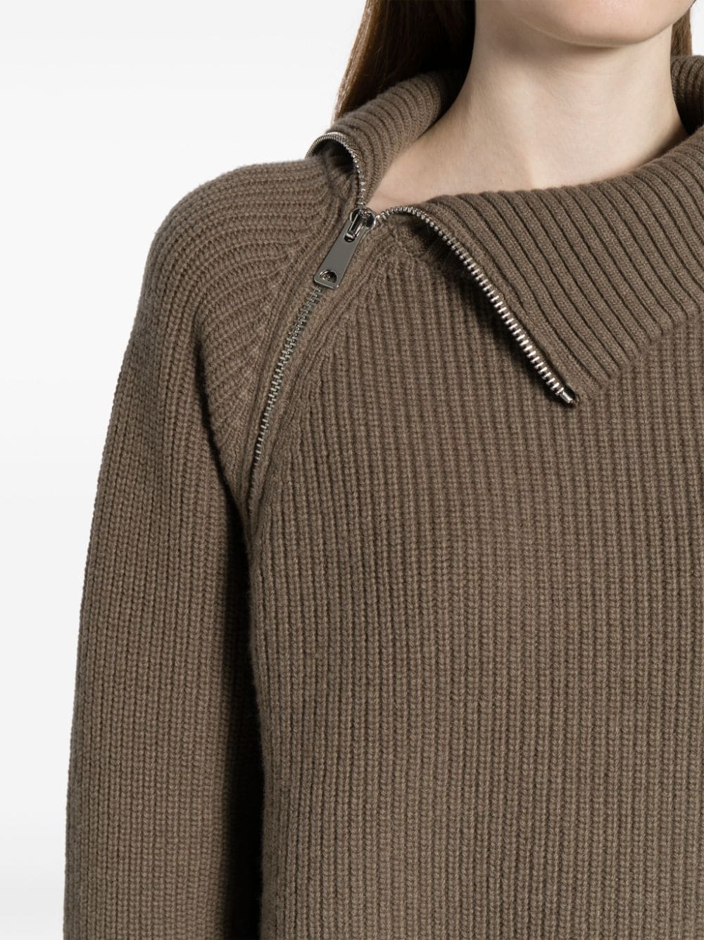 Shop B+ab Half-zip Ribbed Jumper In Green