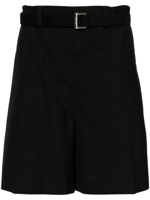 sacai pleated cotton shorts