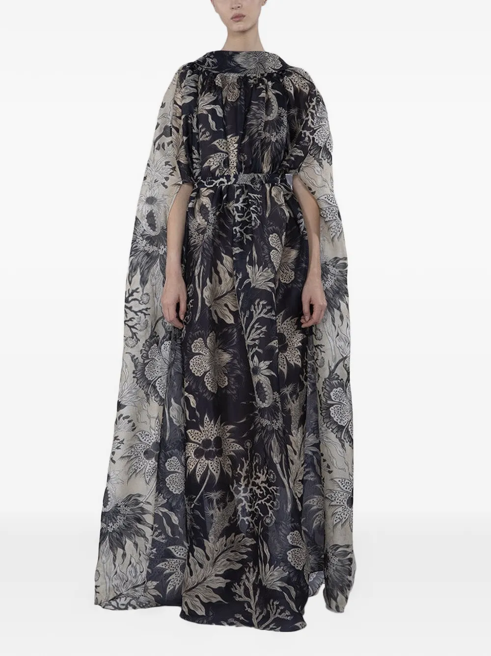 Biyan low-back printed maxi dress - Blu