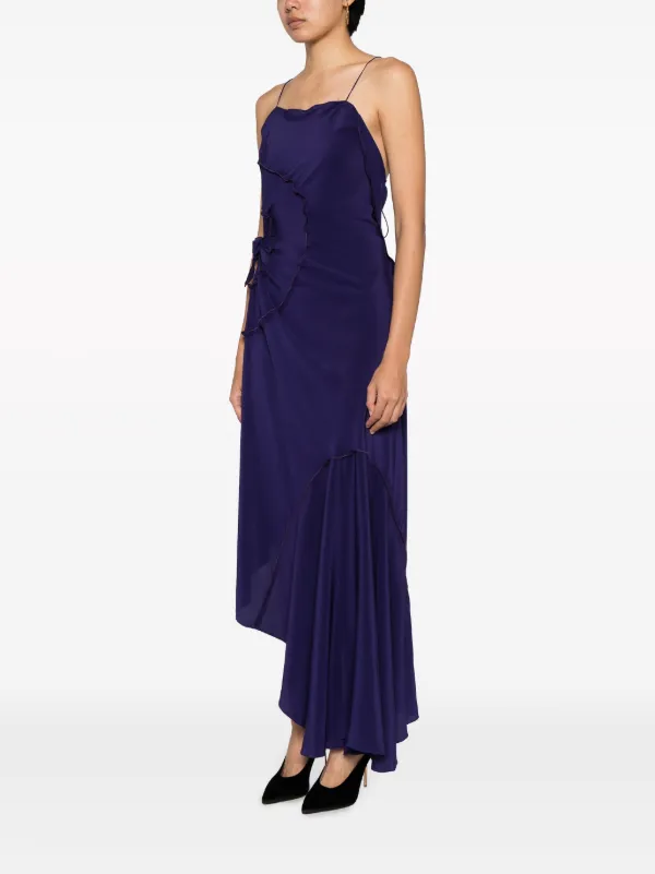 Victoria Beckham Asymmetric Silk Dress | Purple | FARFETCH ID