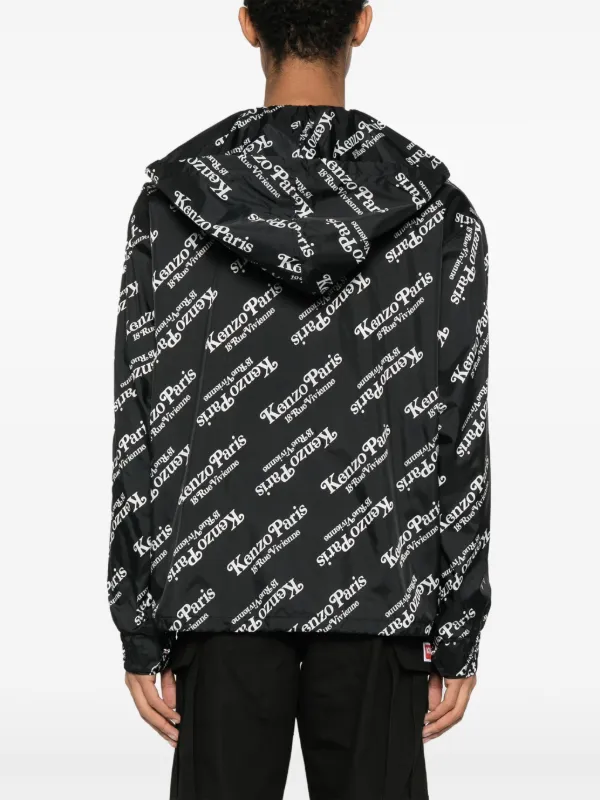 【使い勝手の良い】 Windbreaker Hooded logo-print Verdy x Kenzo | FARFETCH | Black ジャケット・アウター