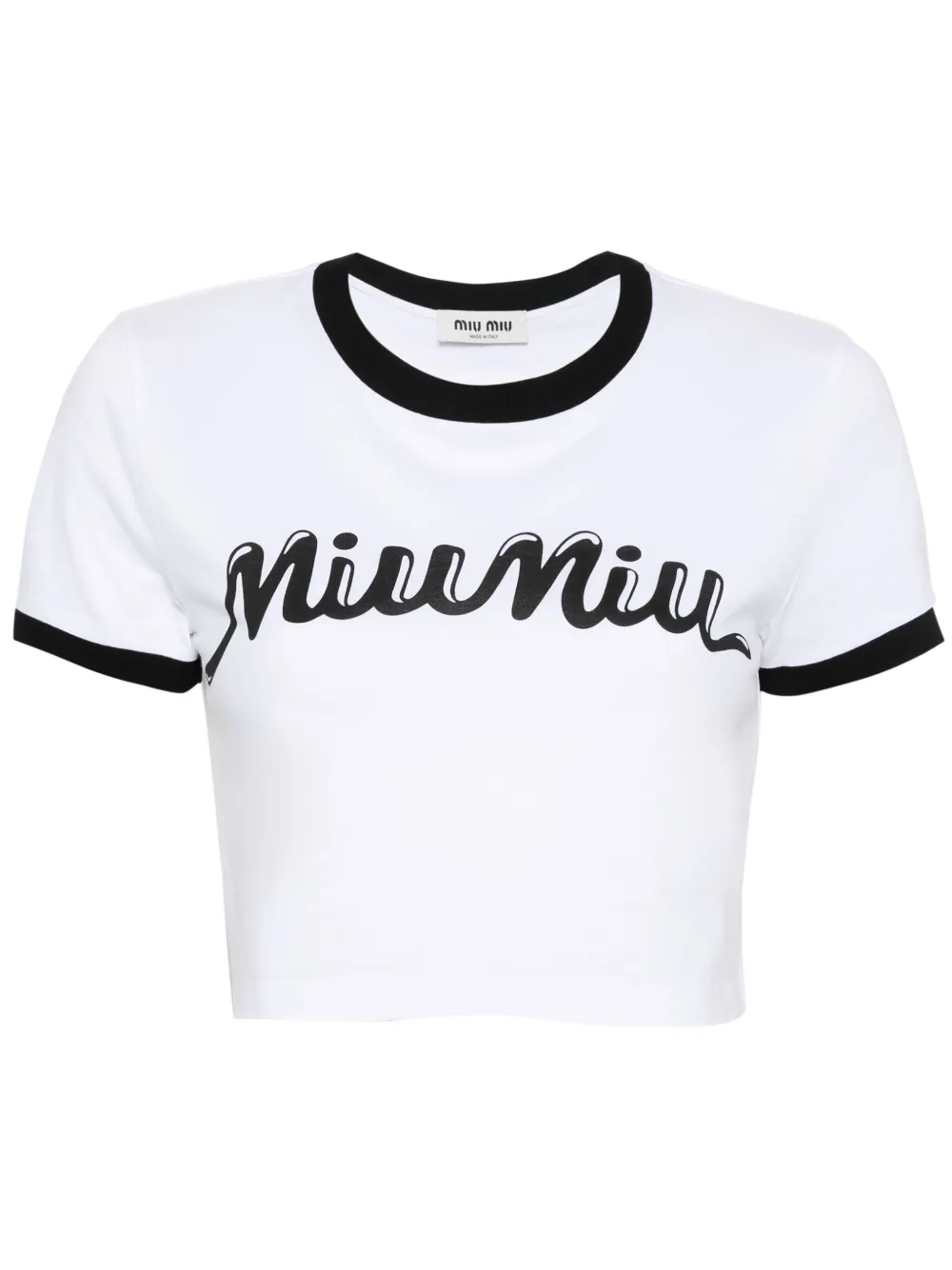 Miu logo-print T-shirt Wit