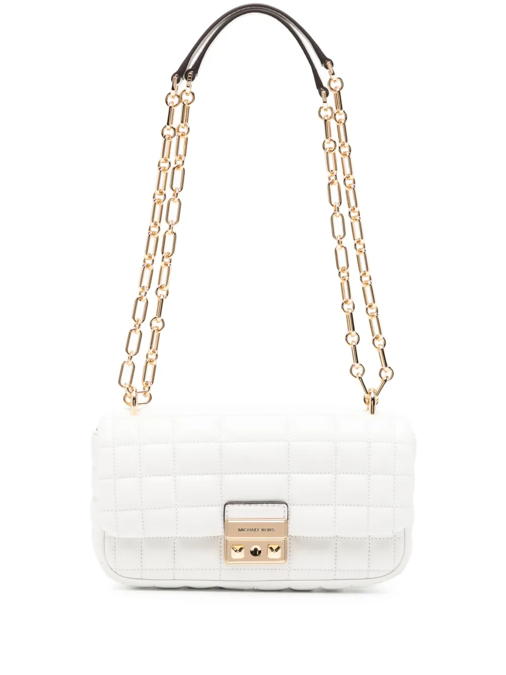 Michael Kors Small Tribeca Quilted Shoulder Bag In White