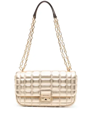 Michael Kors Tribeca キルティング ショルダーバッグ L | ゴールド 