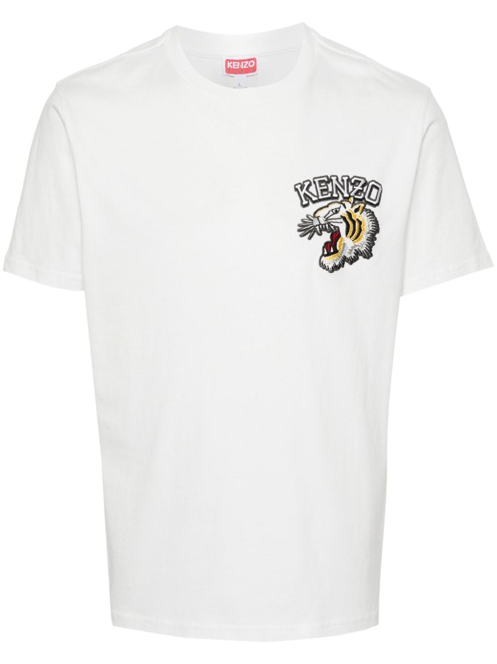 Shop Kenzo Varsity Jungle Cotton T-shirt In White