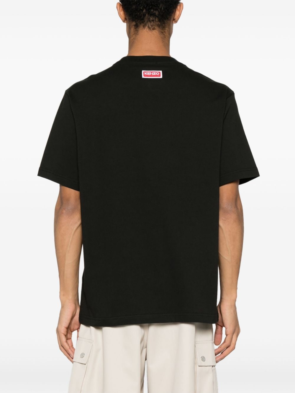 Shop Kenzo Elephant-print Cotton T-shirt In Black