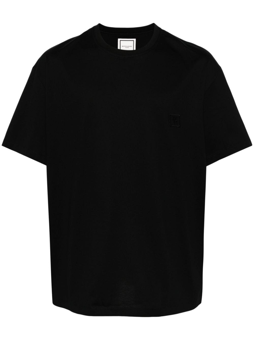 Shop Wooyoungmi Logo-embroidered Cotton T-shirt In Black