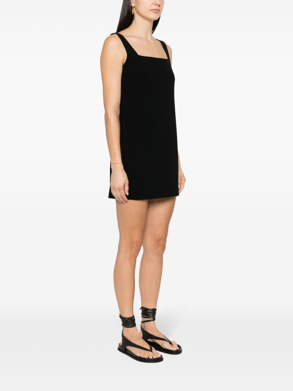 Shop Theory Square-neck Mini Dress In Black