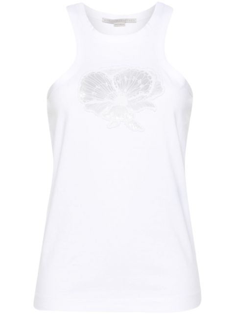 Stella McCartney floral-embroidered cotton tank top Women