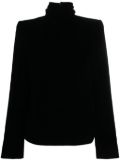 Saint Laurent high-neck velvet blouse - Black