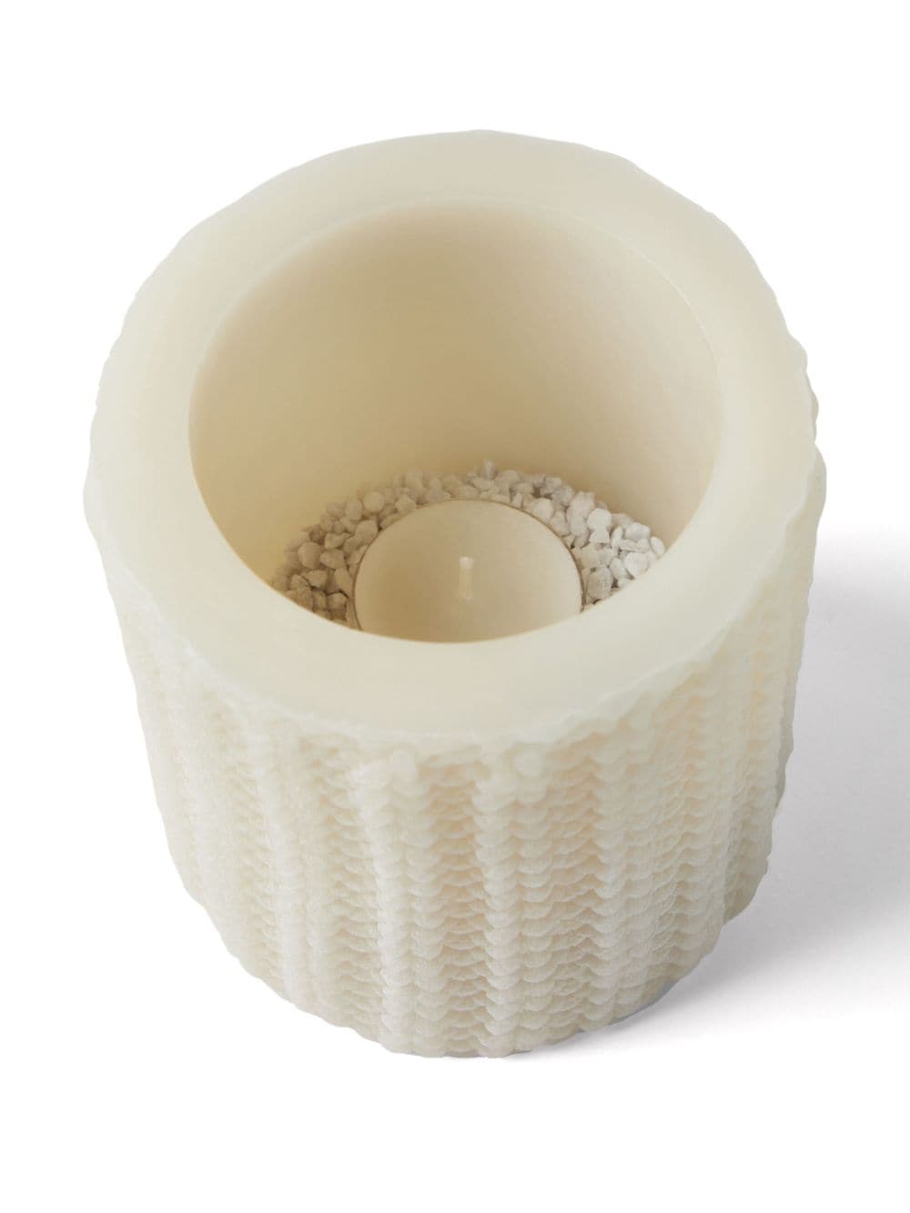 Shop Brunello Cucinelli Knit-texture Lantern Candle In Neutrals