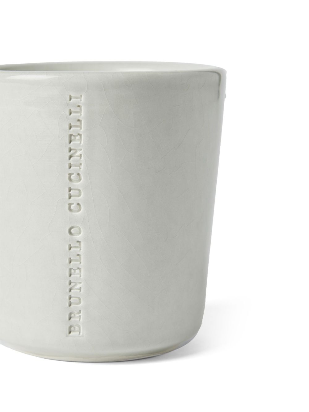 Shop Brunello Cucinelli Craquelé Ceramic Vessel Candle In White