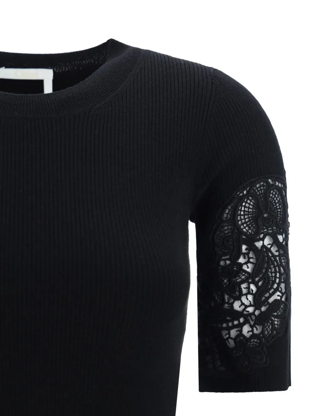Chloé T-shirt met borduurwerk Zwart