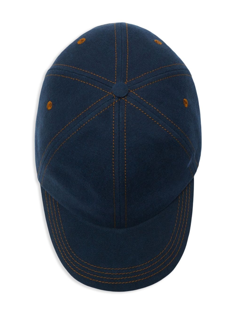 Shop Burberry Stitch-detail Denim Baseball Hat In Blue