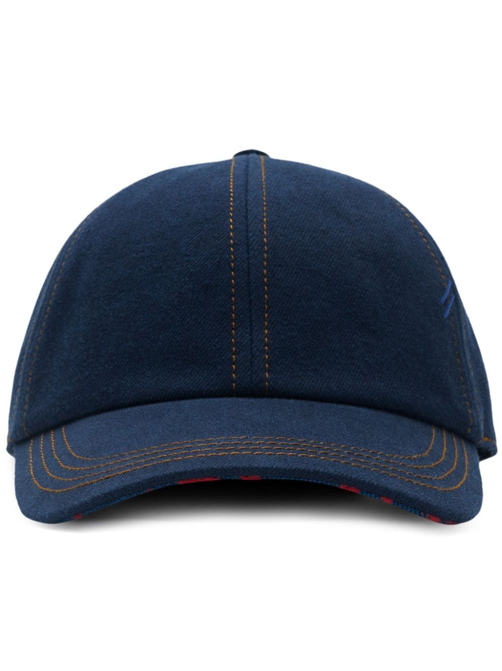Burberry Stitch-detail Denim Baseball Hat In Blue