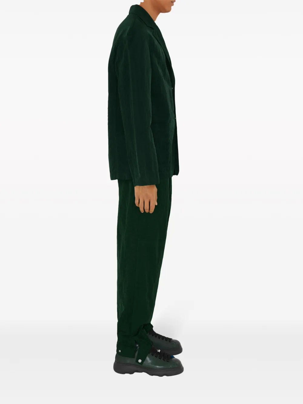 Shop Burberry Drawstring Tailored Trousers In Green