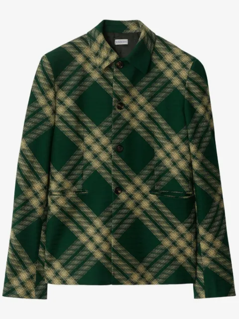 Burberry check-pattern buttoned blazer