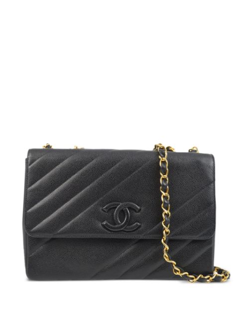 HOT SALE CHANEL 1995 Jumbo Straight Flap shoulder bag Women